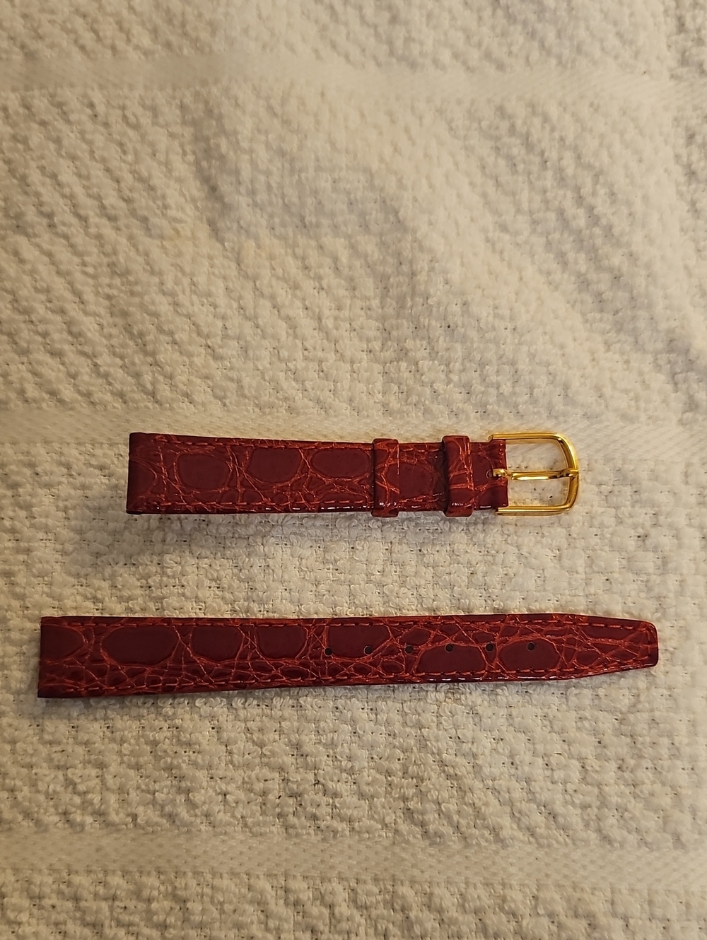 Vintage ESQ Esquire 13mm Ladies Genuine Leather Croc Embossed Watch Strap